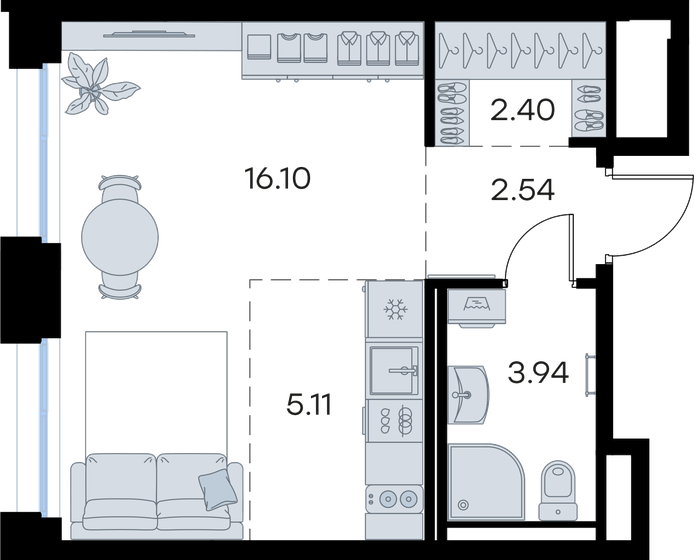 17 м², квартира-студия 2 300 000 ₽ - изображение 81