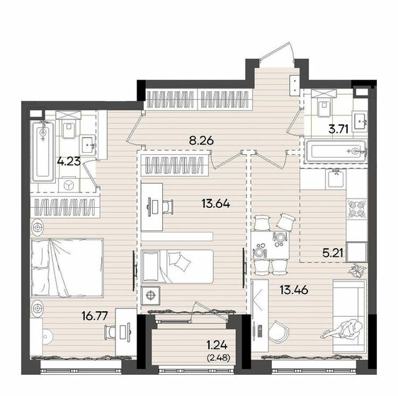 84 м², 4-комнатная квартира 12 300 000 ₽ - изображение 72