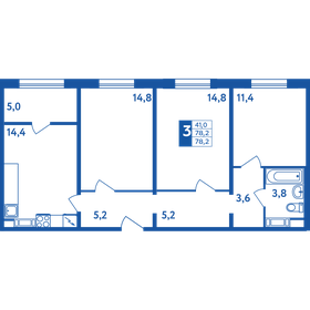 Квартира 78,2 м², 3-комнатная - изображение 1