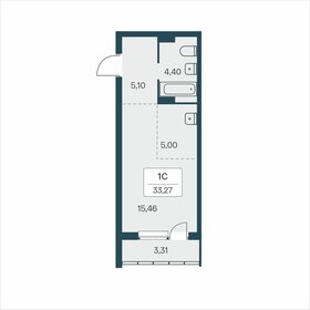 Квартира 33,3 м², студия - изображение 1