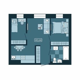 Квартира 40,7 м², 2-комнатная - изображение 1