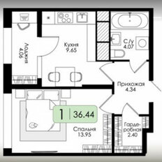 Квартира 36,4 м², 1-комнатная - изображение 5