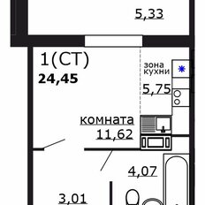 Квартира 24,5 м², студия - изображение 2
