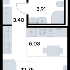 Квартира 25,1 м², студия - изображение 2
