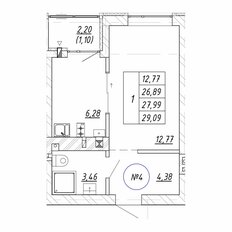 Квартира 28 м², 1-комнатная - изображение 3