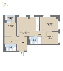 Квартира 80,1 м², 3-комнатная - изображение 2