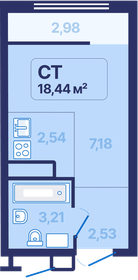 Квартира 18,4 м², студия - изображение 1
