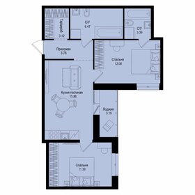 Квартира 57,7 м², 2-комнатная - изображение 1