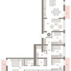 Квартира 131,3 м², 4-комнатная - изображение 3