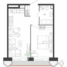 Квартира 41 м², 1-комнатная - изображение 1