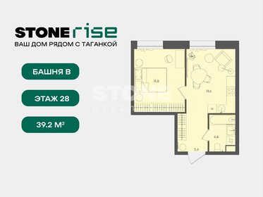 Квартира 39,2 м², 1-комнатная - изображение 1