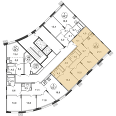 Квартира 89,8 м², 3-комнатная - изображение 2