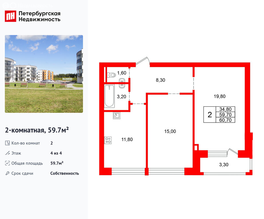 Варианты планировок ЖК «Ванино» - планировка 6