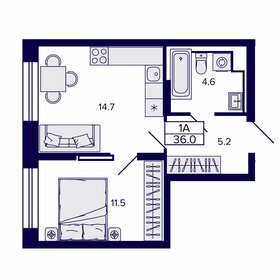 Квартира 36 м², 1-комнатная - изображение 1