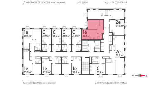 Квартира 38,1 м², 1-комнатная - изображение 2