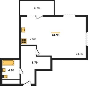 Квартира 45 м², 1-комнатная - изображение 1