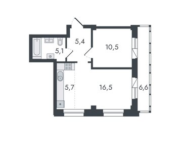Квартира 49,8 м², 2-комнатная - изображение 1