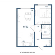 Квартира 37 м², 2-комнатная - изображение 2