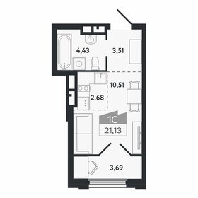 Квартира 21,1 м², студия - изображение 1