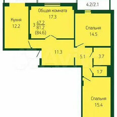 Квартира 80,8 м², 3-комнатная - изображение 3