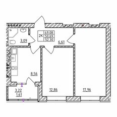 Квартира 52,3 м², 2-комнатная - изображение 2