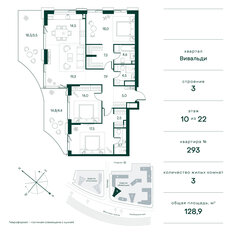 Квартира 128,9 м², 3-комнатная - изображение 2