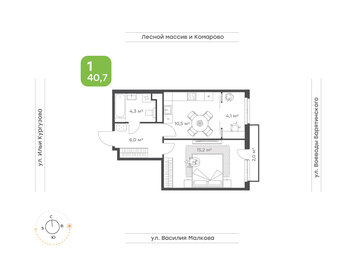 Квартира 40,3 м², 1-комнатная - изображение 2