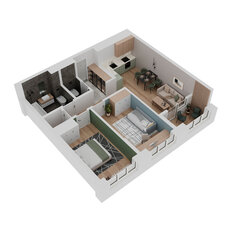 Квартира 61,7 м², 2-комнатная - изображение 3