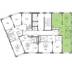 Квартира 58,8 м², 2-комнатная - изображение 2