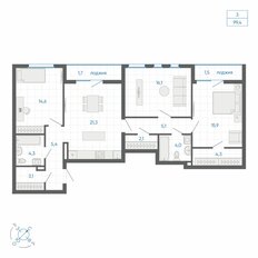Квартира 99,4 м², 3-комнатная - изображение 2