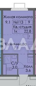 Квартира 22,8 м², студия - изображение 1