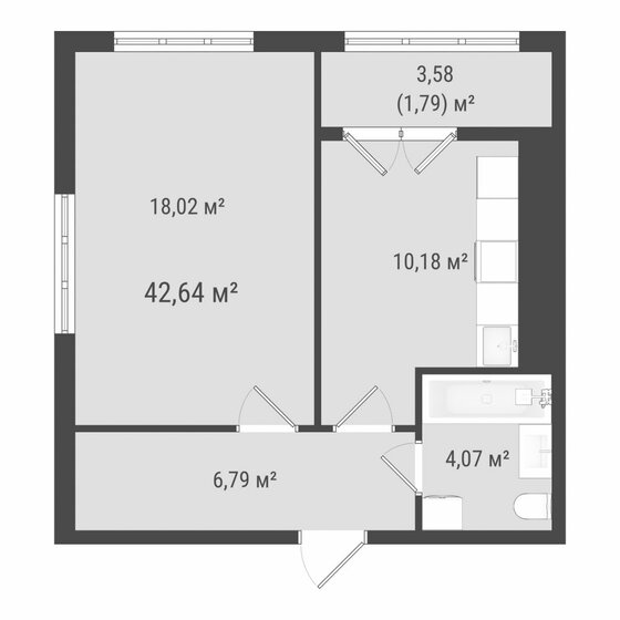 40,9 м², 1-комнатная квартира 8 701 050 ₽ - изображение 29