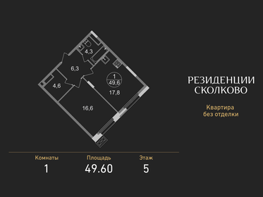 Квартира 49,6 м², 1-комнатная - изображение 1