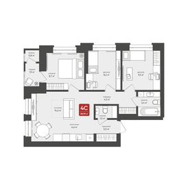 Квартира 59 м², 4-комнатная - изображение 1