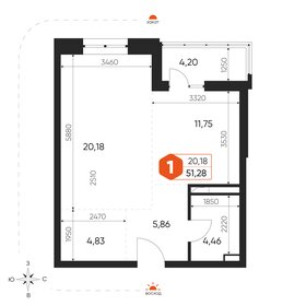 Квартира 51,3 м², 1-комнатная - изображение 2