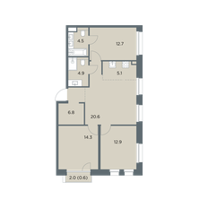 Квартира 82,4 м², 4-комнатная - изображение 4