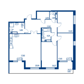 Квартира 125 м², 3-комнатная - изображение 1