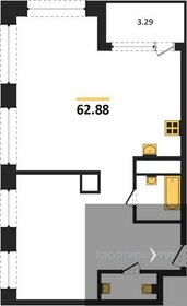 Квартира 62,9 м², 2-комнатная - изображение 1