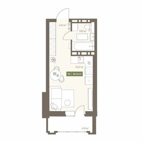 Квартира 26,2 м², студия - изображение 1