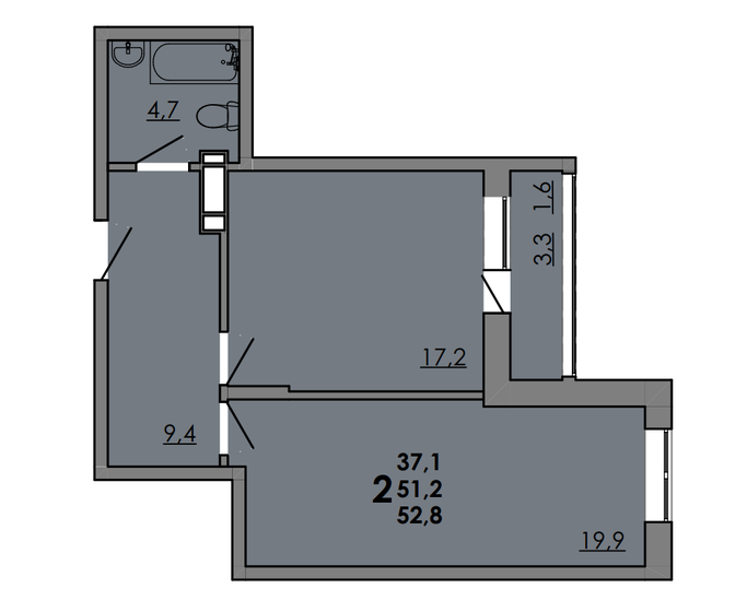 53,8 м², 2-комнатная квартира 8 715 600 ₽ - изображение 50