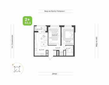 Квартира 53,6 м², 2-комнатная - изображение 1