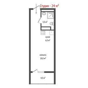 Квартира 24 м², студия - изображение 1