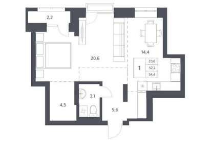Квартира 70 м², 2-комнатная - изображение 1