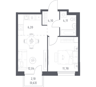 Квартира 38,9 м², 1-комнатная - изображение 1