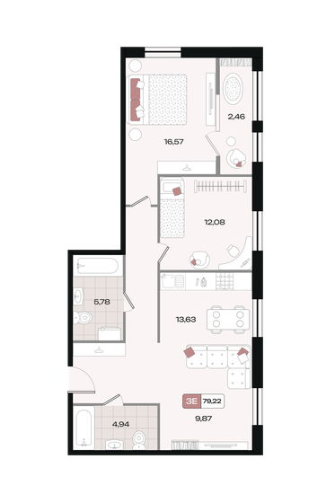 82,3 м², 3-комнатная квартира 8 300 000 ₽ - изображение 76