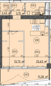 Квартира 60,8 м², 2-комнатные - изображение 1