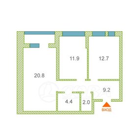 Квартира 62,3 м², 2-комнатная - изображение 1