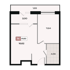 Квартира 41,8 м², 1-комнатная - изображение 2