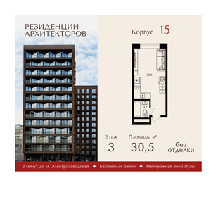 Квартира 30,5 м², студия - изображение 1
