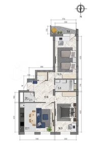 Квартира 83,6 м², 3-комнатная - изображение 1